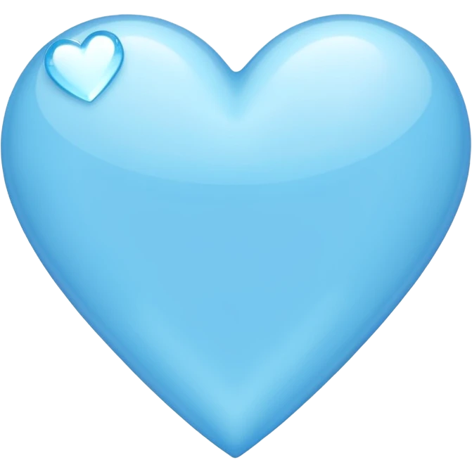 light sky blue heart with blingbling effect emoji