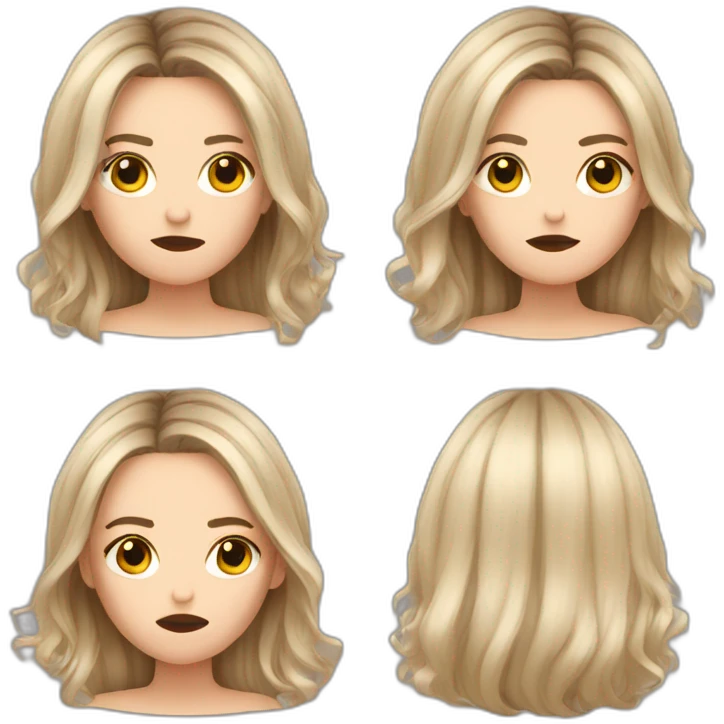 Upset, white women, balayage hair  emoji