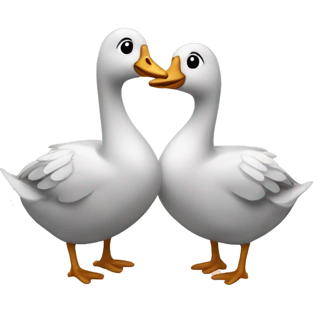 Silly geese in love with hearts and sparkles  emoji