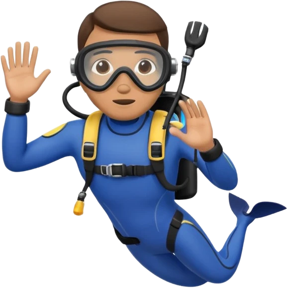 scuba diver with blue background emoji