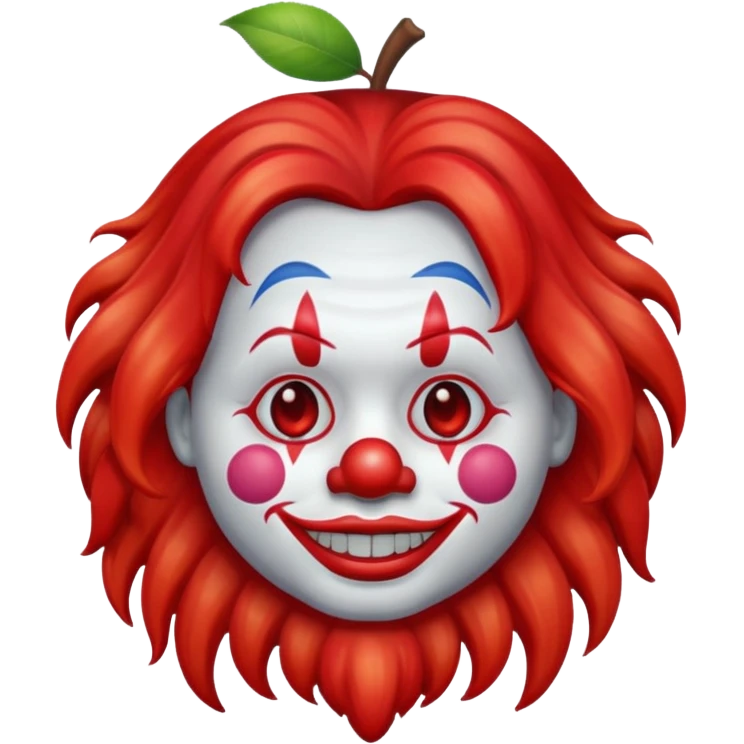 apple clown emoji with long hair emoji