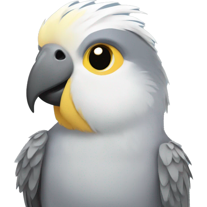 Grey cockatiel bird female emoji