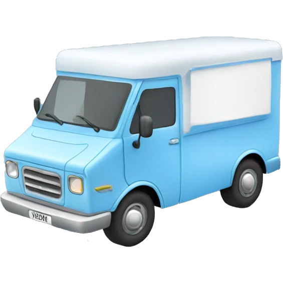 minimalistic blue ice-cream van, side view emoji