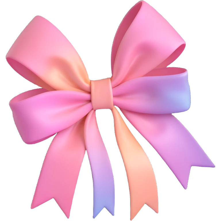 pink bow with soft pastel aura emoji