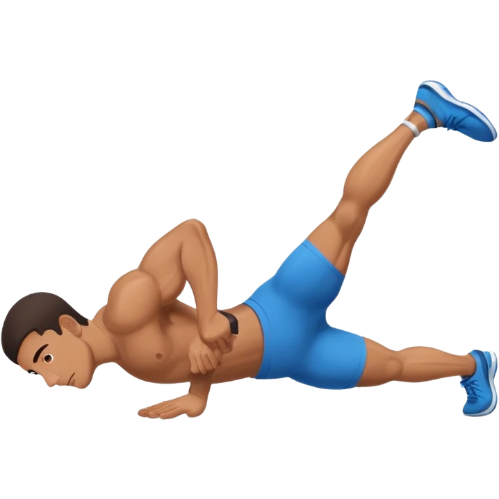 latin guy doing a planche on the floor emoji