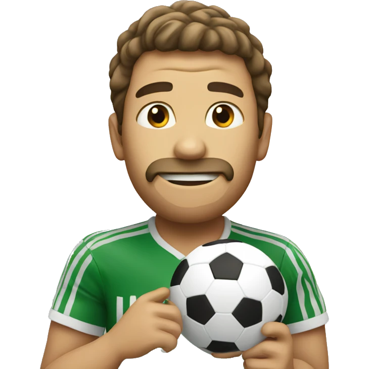 Guy eating a soccer ball emoji