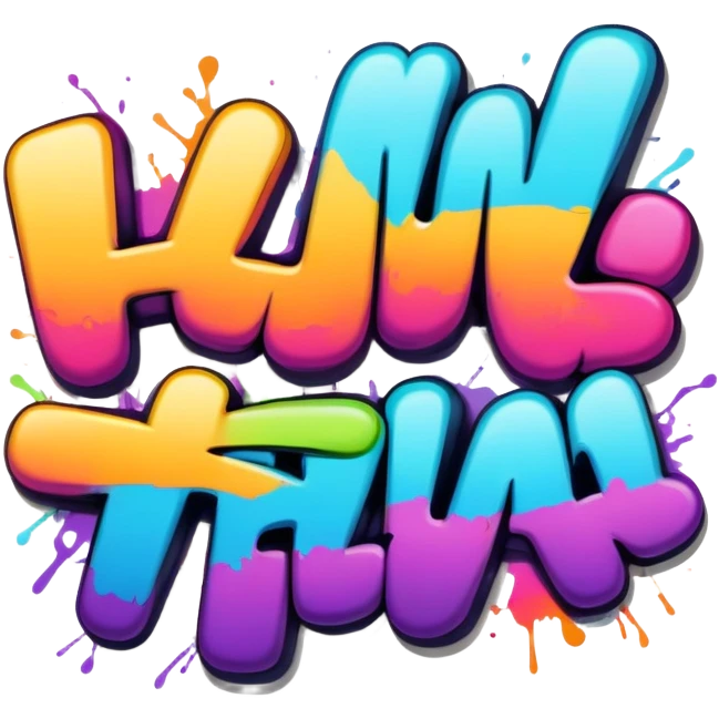 Graffiti the word huh emoji