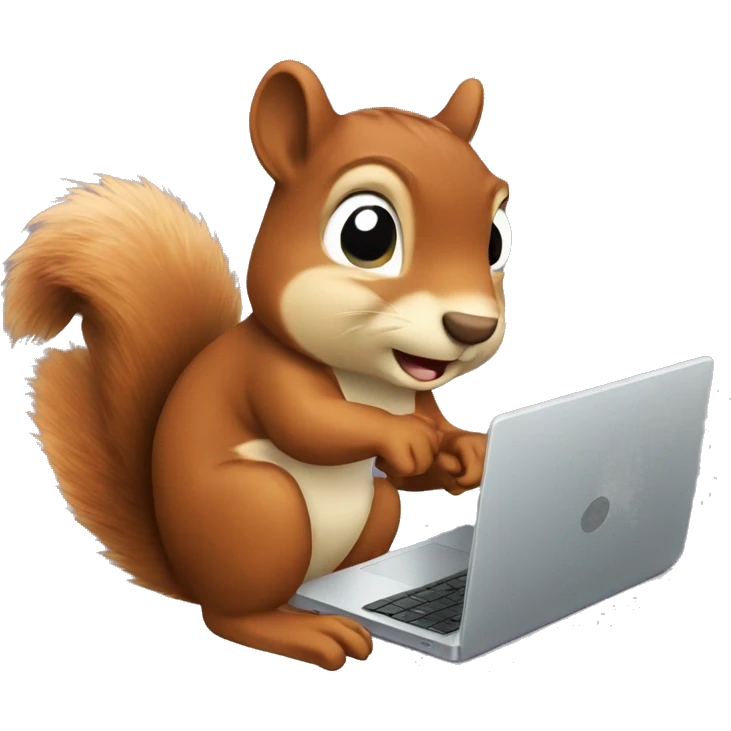 squirrel using laptop emoji