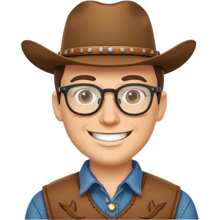 Cowboy wearing glasses smiling  emoji