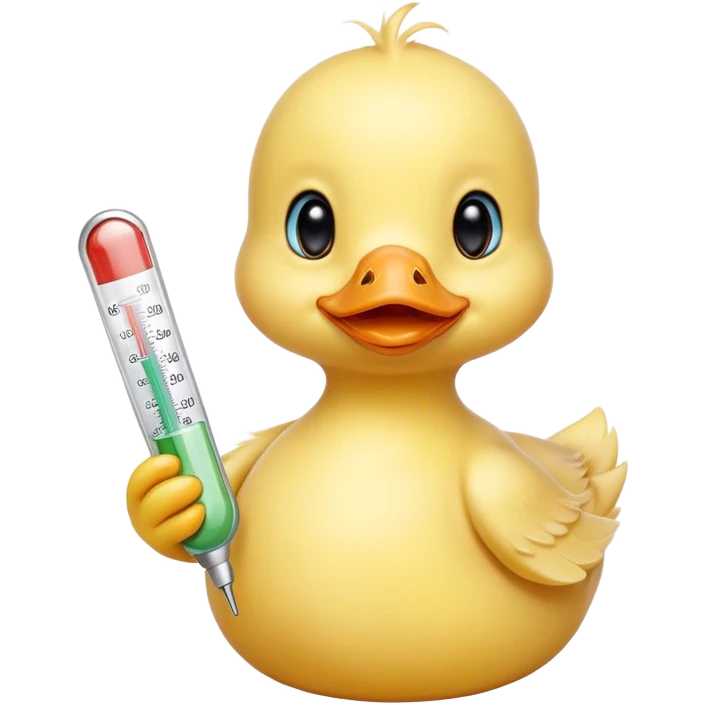 Make a duckling that is sick and has a thermometer emoji