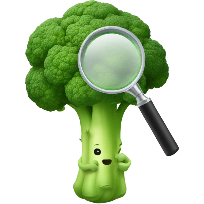 broccoli hold magnifying glass emoji