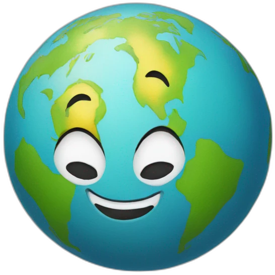 Globe with a smile emoji
