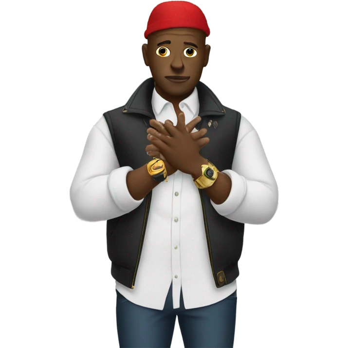 Birdman rubbing hands emoji