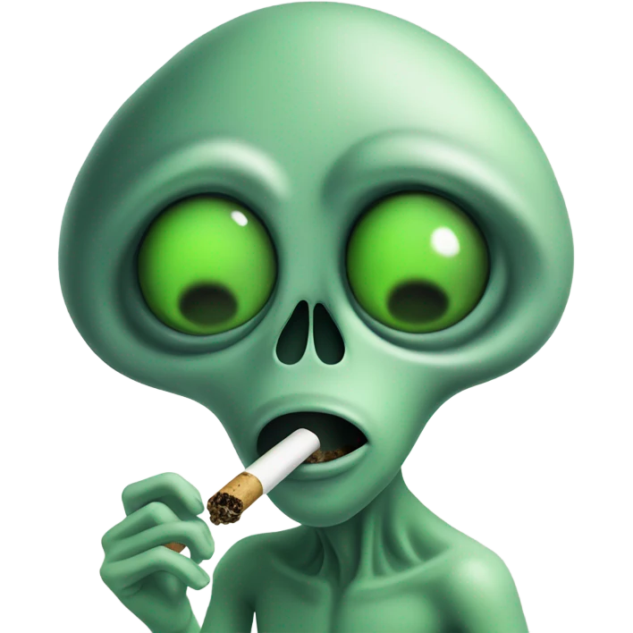 Alien smoking weed emoji