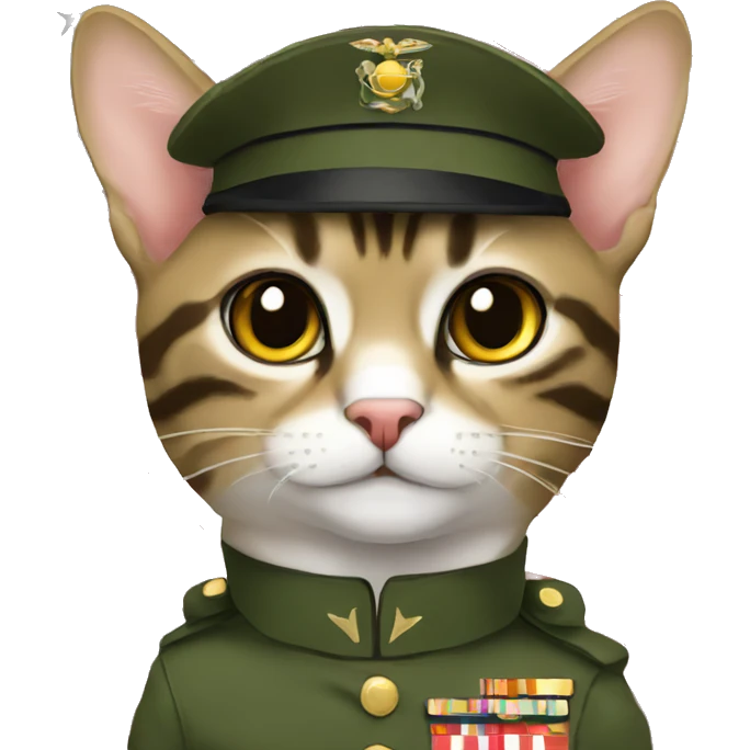 military cat marines emoji