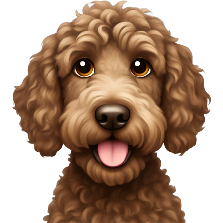 Brown labradoodle emoji
