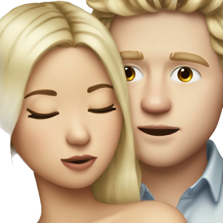 blonde girl kissing niall horan with eyes shut emoji