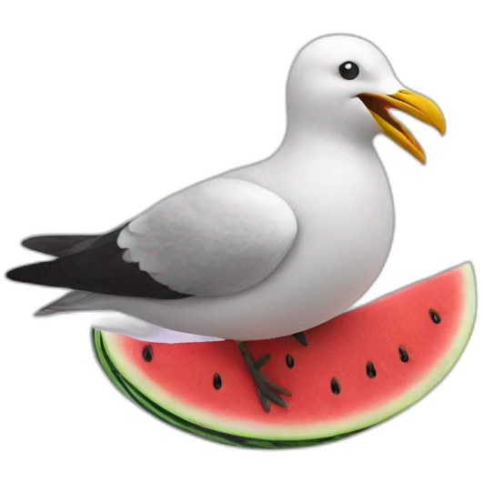 seagull watermelon emoji