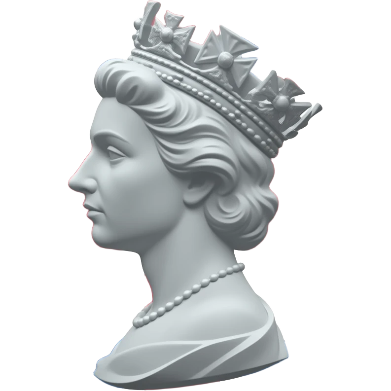 British postage stamp with royal silhouette emoji