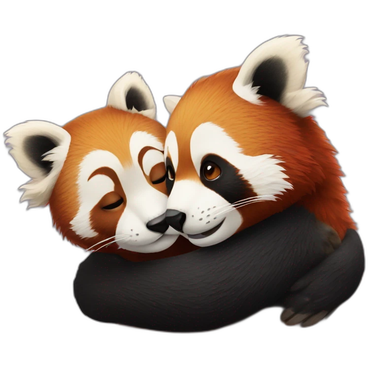 hugging red pandas emoji