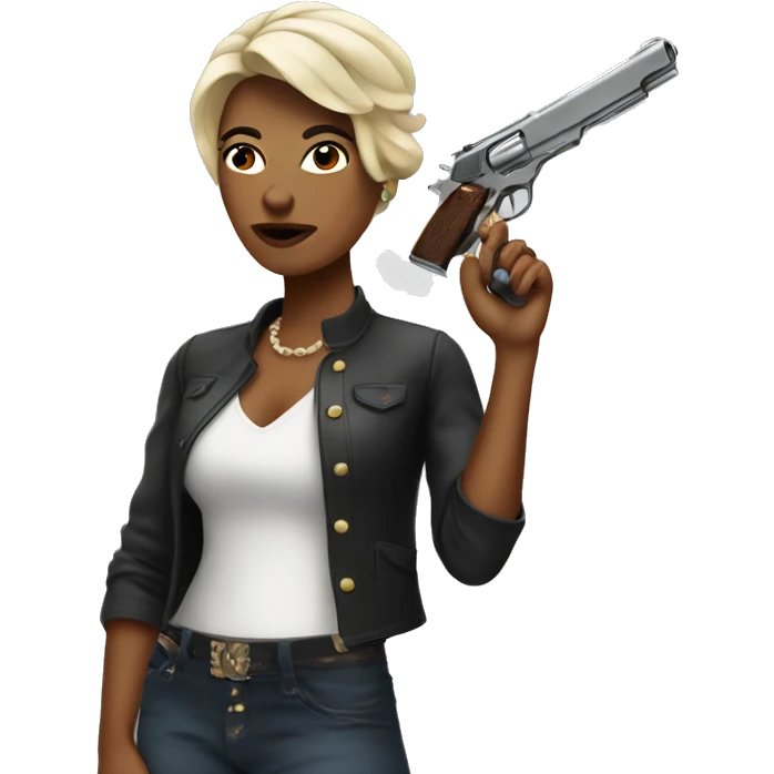 coquette woman with a pistol  emoji