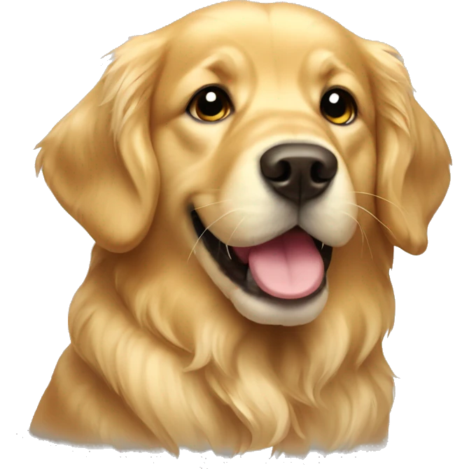 Golden retriever with bow emoji