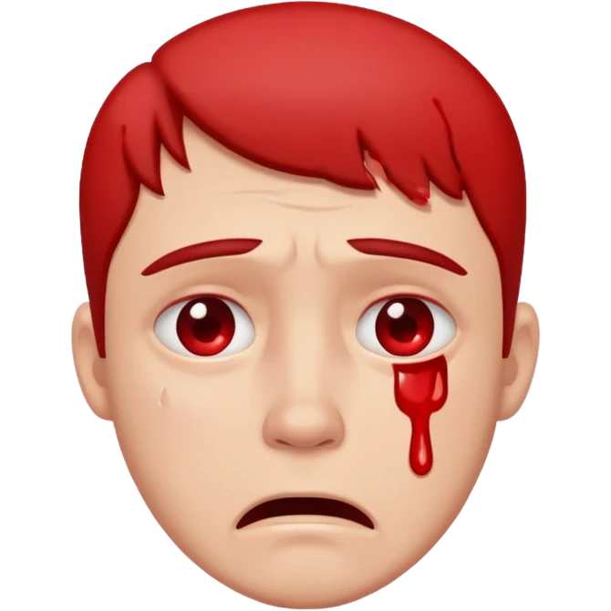Scary man crying blood emoji