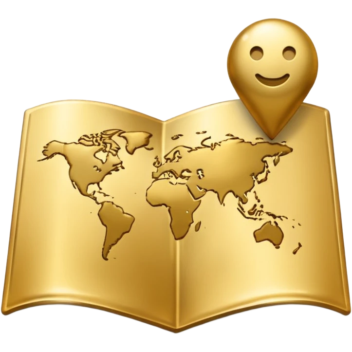 Weltkarte in Gold emoji