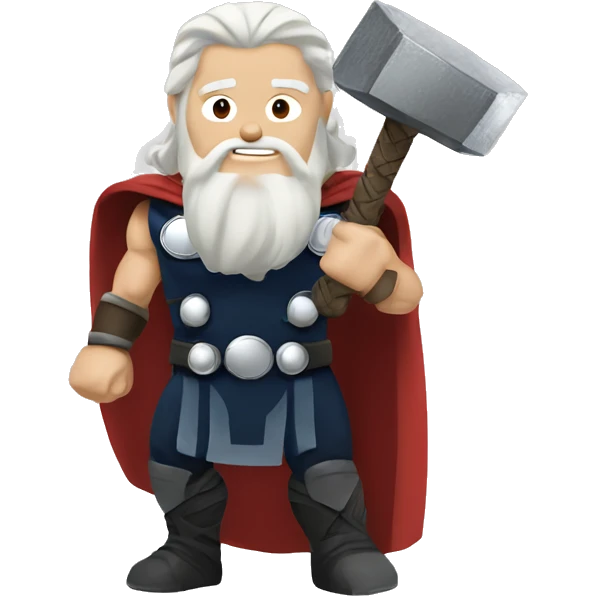 Older Thor and hammer emoji