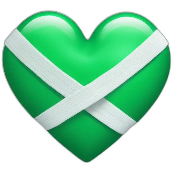 Two-Green-heart-with-white-bandage emoji