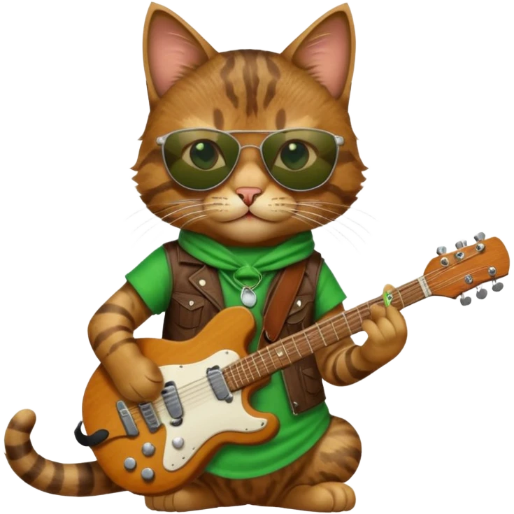 rockstar cat who plays guitar emoji