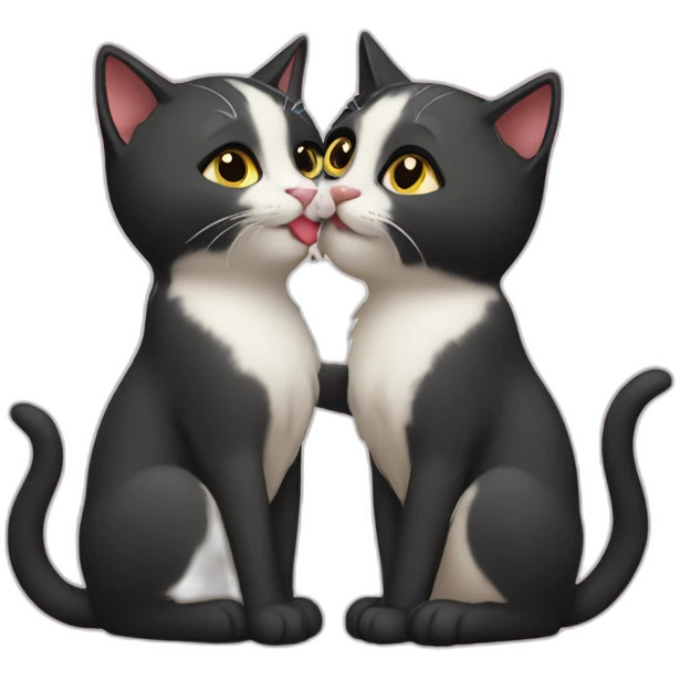 Cats kissing each other emoji