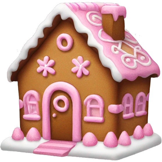pink gingerbread house emoji