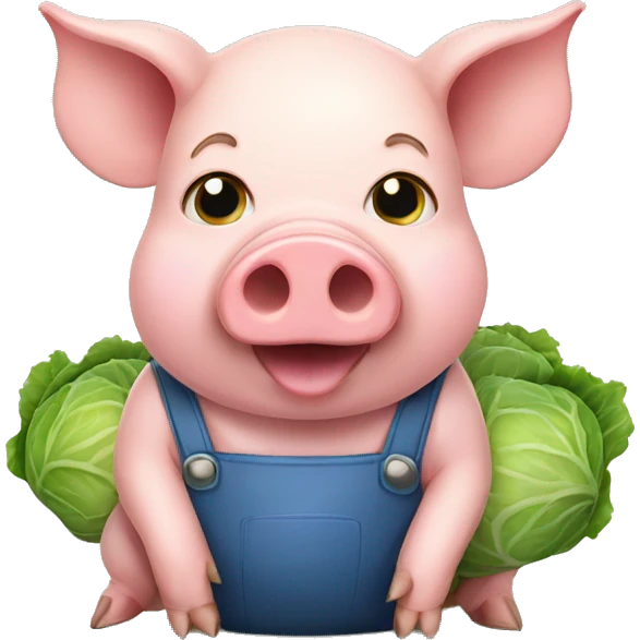 pig with cabbage emoji
