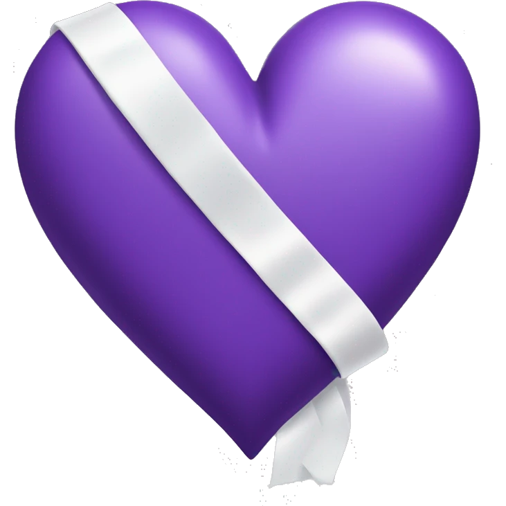Purple heart with white ribbon wrapped around it  emoji