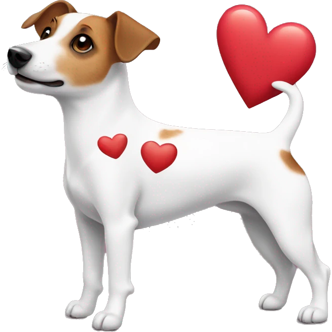 Jack Russell with hearts  emoji