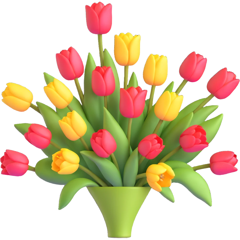 beautiful bouquet of colorful tulips emoji