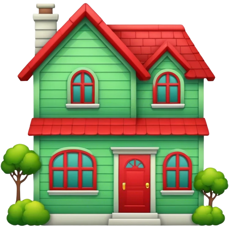 Monopoly Green and red houses emoji