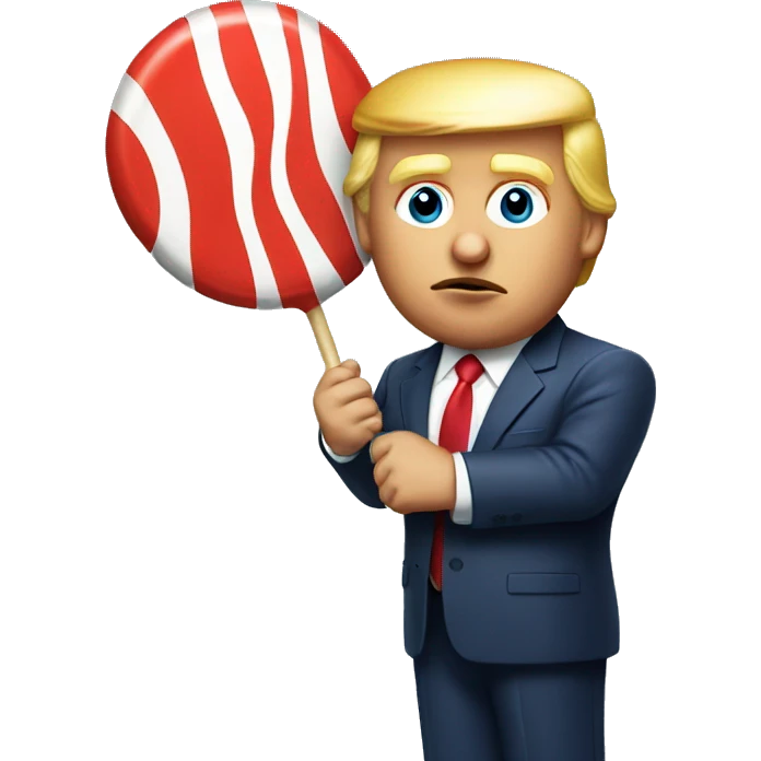 Trump holding a lollipop  emoji