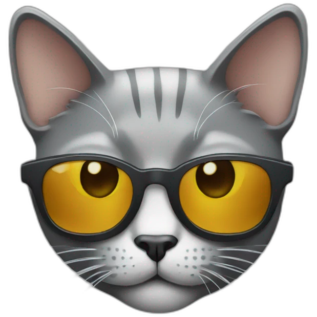 Gray cat with sunglasses emoji