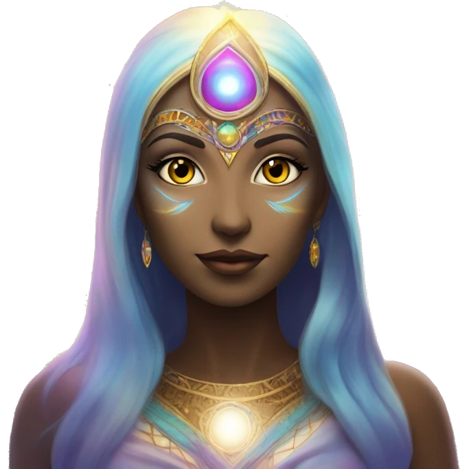 Pleiadian radiant glowing diva woman female third eye emoji