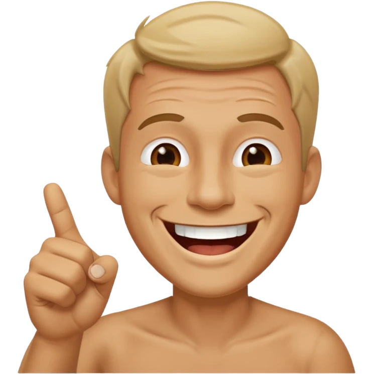 Guy laughing with him pointing emoji