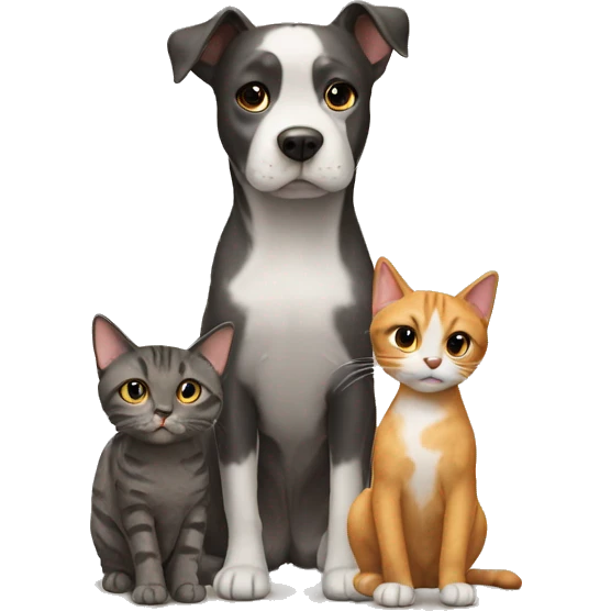 Dog with two cats emoji