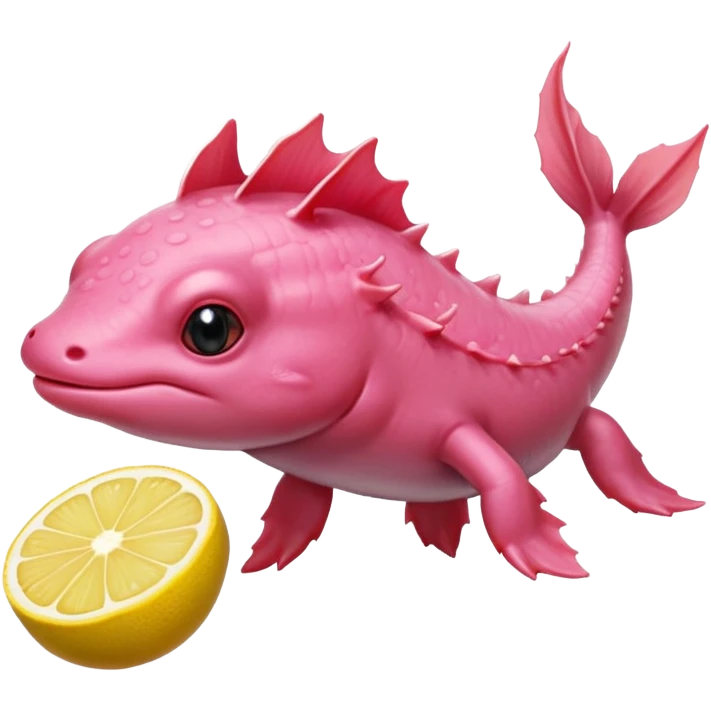 J’aimerais un Axolotl rose qui mange un citron emoji