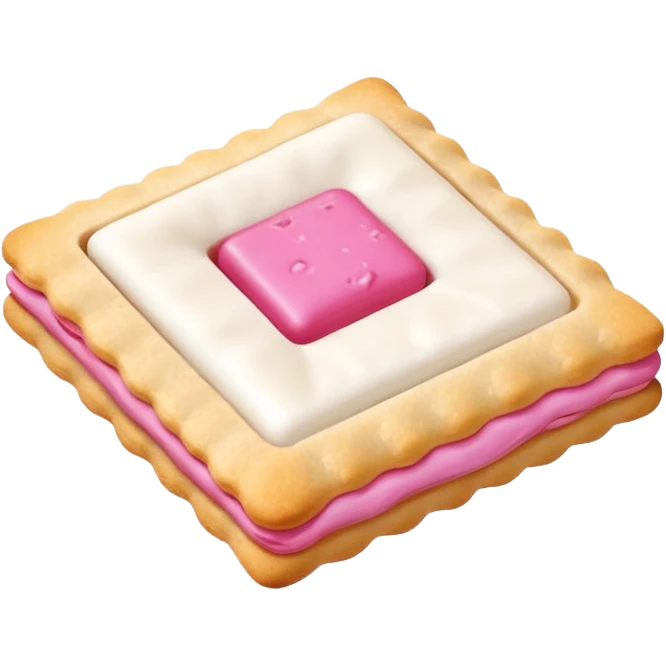 white cracker with pink filling emoji