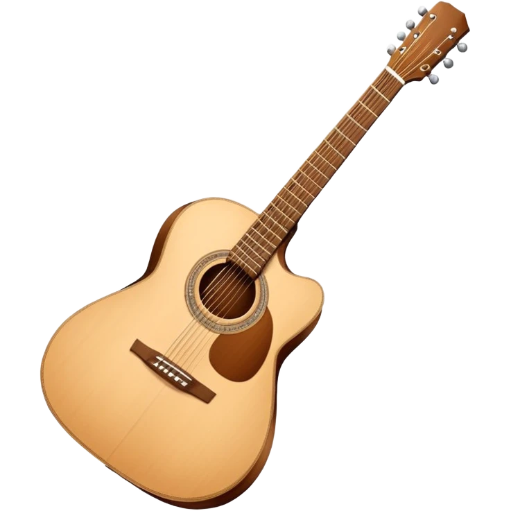 acoustic guitar with strings, musical instrument emoji