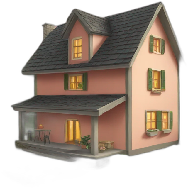 Chat sur une maison emoji