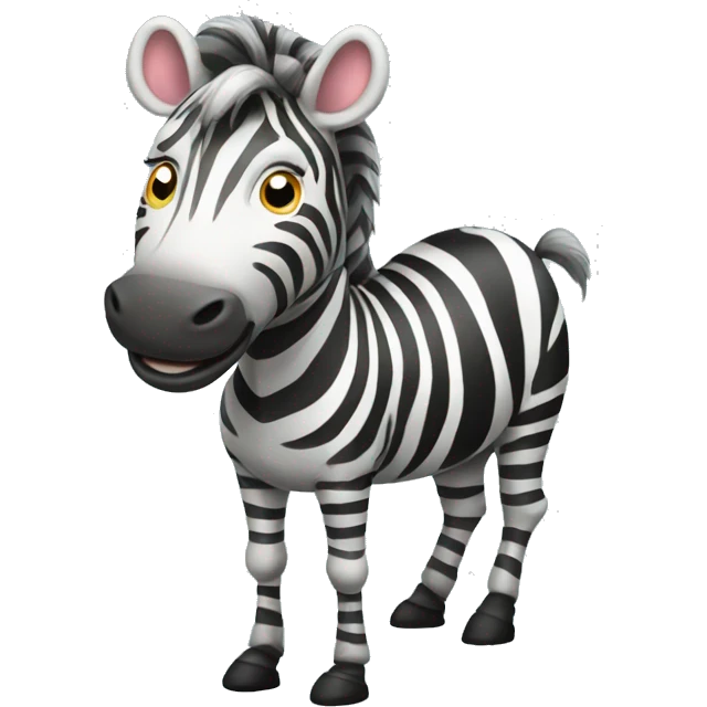 an personified happy zebra standing  emoji