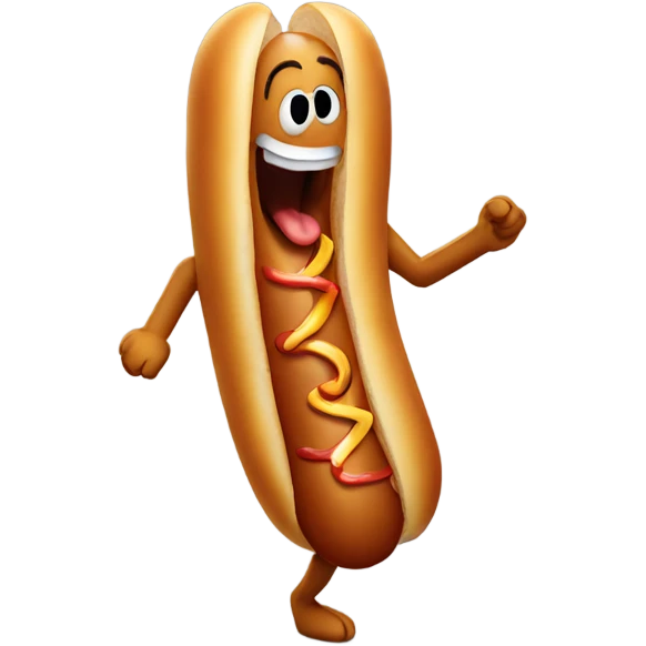 Hot dog dancing emoji