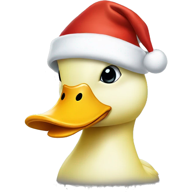 Yelllow Duck in a Santa hat emoji
